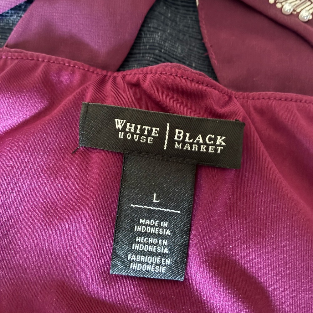 White House Black Market Rich Burgundy Elegant top - Picture 8 of 9
